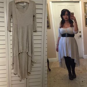 FOREVER 21 Beige White High Low Dress